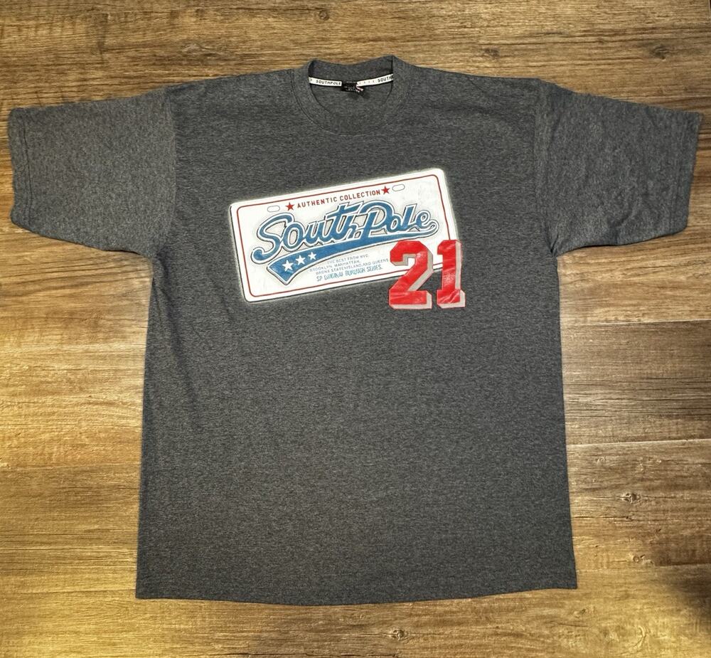 Vintage Southpole 21 Graphic T Shirt XL Made USA 90s Y2K Streetwear Hip Hop
